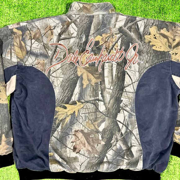 VTG 90s Dale Earnhardt Jr NASCAR Racing Jacket L Chase Authentics Realtree Camo - Picture 2 of 4